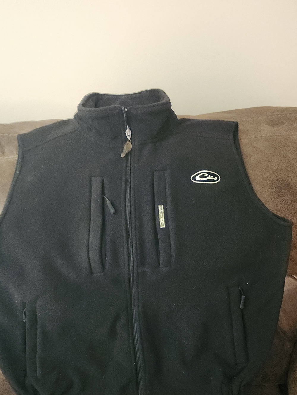 Drake Black Fleece Jacket with Logo Patch